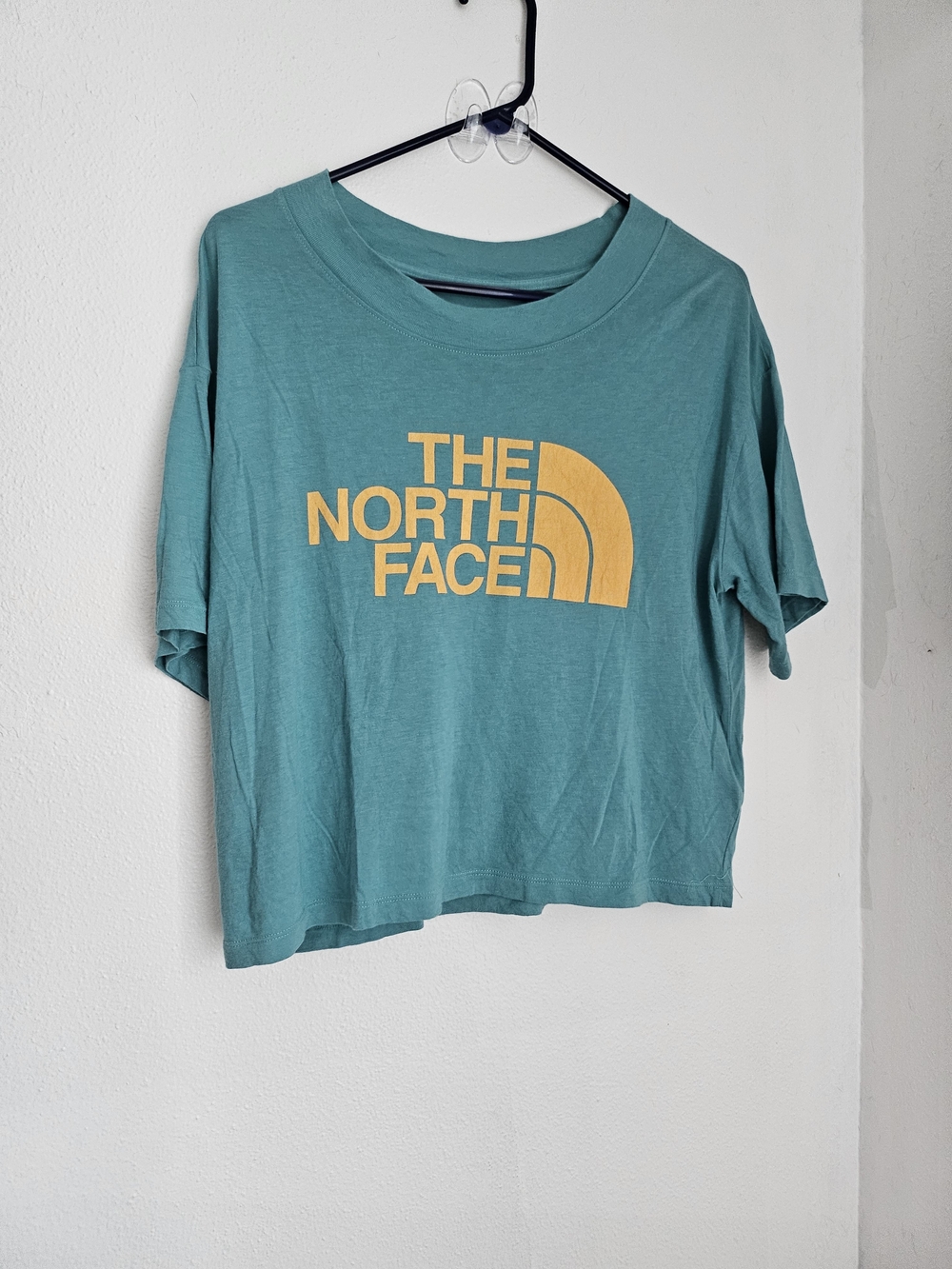 The North Face Women's Teal Logo Crop Tee Fall Color